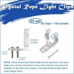 50 Pack Clear Heavy Duty Rope Light Clips