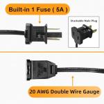 3 Pack of 6ft Black Extension Cords