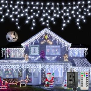 Ollny 720LED Cool White Icicle Lights with Remote