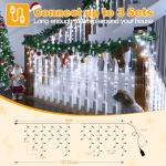 Ollny 720LED Cool White Icicle Lights with Remote