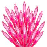 Pink 100 LED Mini Christmas Music Lights - 39 Feet