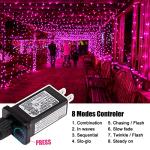 Pink 100 LED Mini Christmas Music Lights - 39 Feet