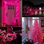 Pink 100 LED Mini Christmas Music Lights - 39 Feet