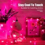 Pink 100 LED Mini Christmas Music Lights - 39 Feet