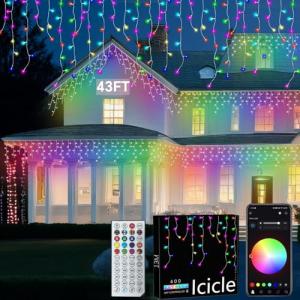 RGB Smart Programmable LED Icicle Lights for Music