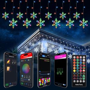 Music-Sync Smart Snowflake Icicle Lights - 11.5ft