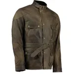 Men's Premium Olive Green Benjamin Button Long Leather Jacket