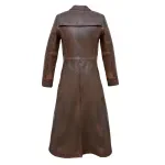Matrix Neo Brown Leather Trench Long Coat - Men's Long Trench Coat Gothic Style