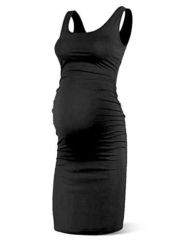 Summer Sleeveless Maternity Dress - Black