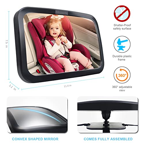 Shynerk Baby Car Mirror - Wide View, Shatterproof