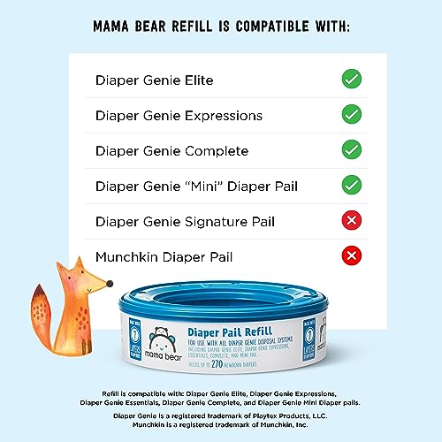 Mama Bear Diaper Pail Refills, 1080 Count (4 Packs)