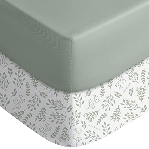 Yoofoss 2 Pack Fitted Crib Sheets, Super Soft Baby Sheet