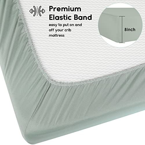 Yoofoss 2 Pack Fitted Crib Sheets, Super Soft Baby Sheet