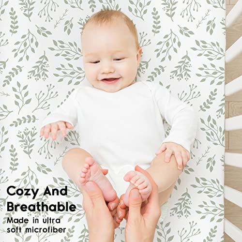 Yoofoss 2 Pack Fitted Crib Sheets, Super Soft Baby Sheet