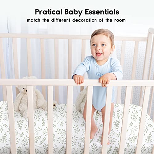 Yoofoss 2 Pack Fitted Crib Sheets, Super Soft Baby Sheet