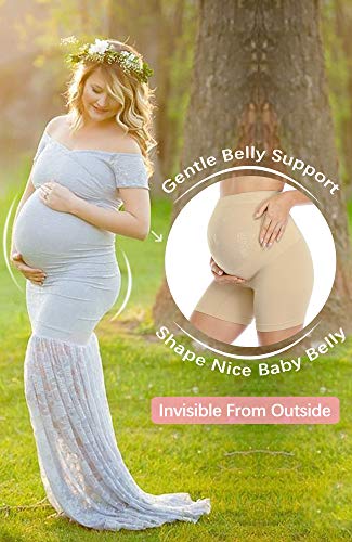 POSHGLAM Maternity Shapewear: Seamless Belly Support Shorts