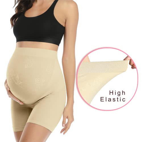 POSHGLAM Maternity Shapewear: Seamless Belly Support Shorts