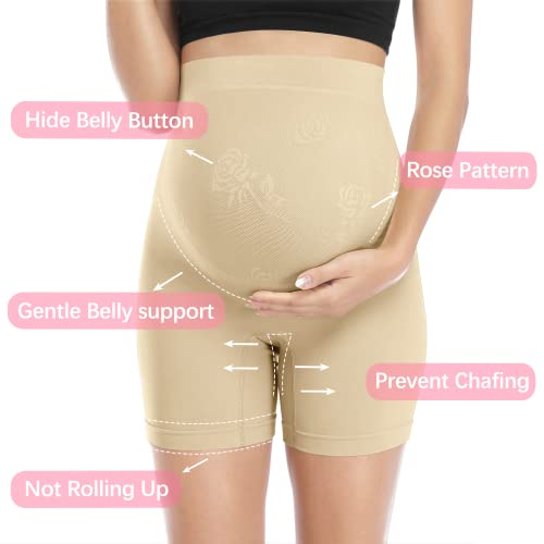 POSHGLAM Maternity Shapewear: Seamless Belly Support Shorts