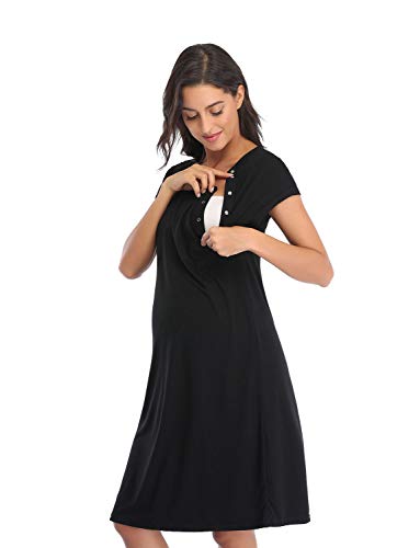 Soanhoo Maternity Nursing Dress for Labor and Breastfeeding