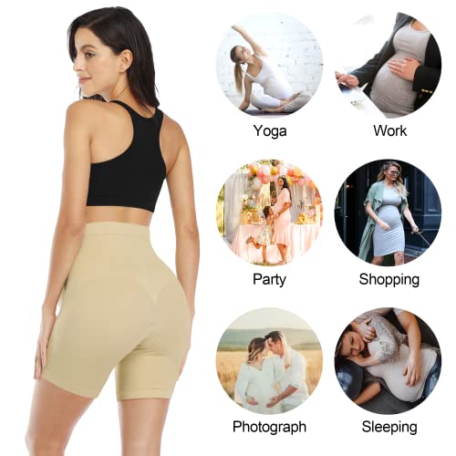 POSHGLAM Maternity Shapewear: Seamless Belly Support Shorts
