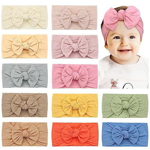 Soft Knot Baby Girl Headbands with Hair Bows