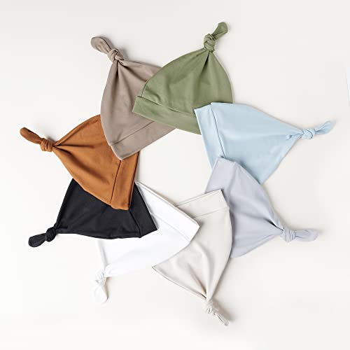 8 Pack Soft Baby Knot Beanie Hats 0-6 Months
