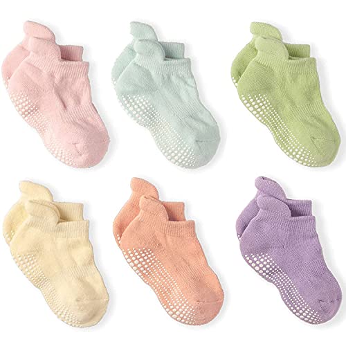 Non Slip Grip Ankle Socks for Babies & Kids