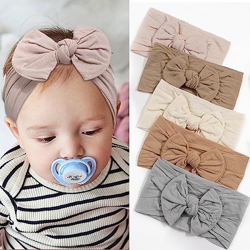 Soft Knot Baby Girl Headbands with Hair Bows