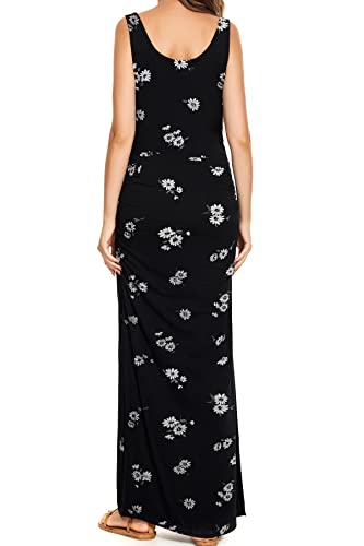 Split Maternity Dress Ruched Pregnancy Clothes Medium