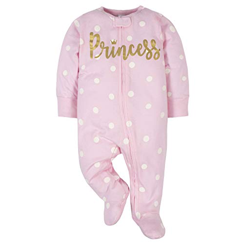 Gerber Baby Girls Footie Pajamas, Princess Pink