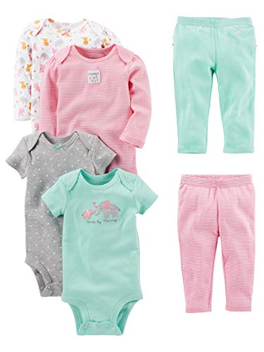 Carter's Baby Girls' 6-Piece Bodysuits and Pants Set