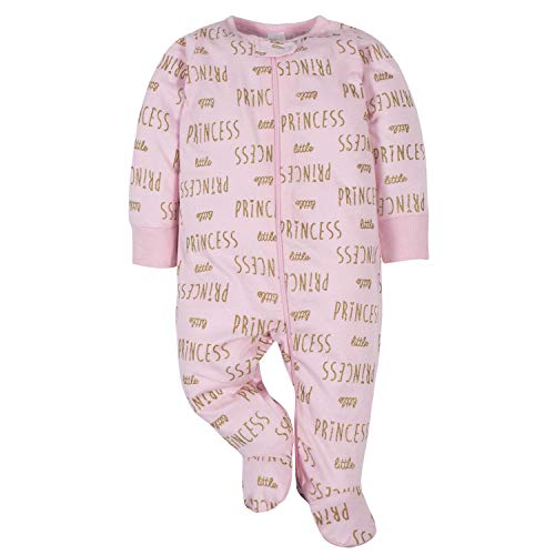 Gerber Baby Girls Footie Pajamas, Princess Pink
