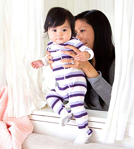 Burt's Bees Baby Zip Front Organic Pajamas - Purple Daylily