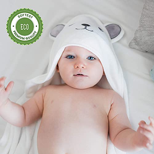 Soft Bamboo Hooded Baby Towel with Bear Ears