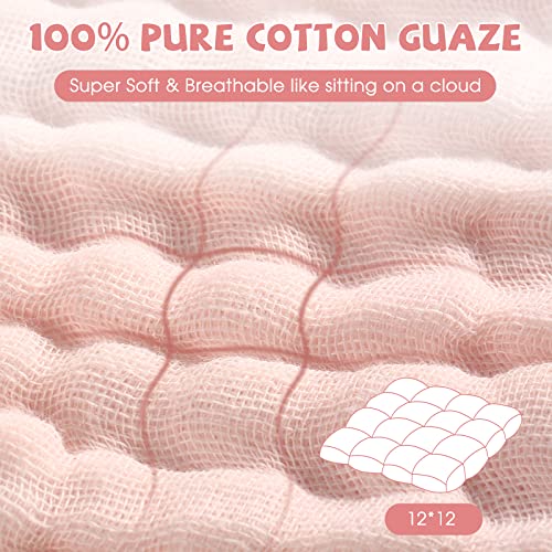 MUKIN Baby Washcloths - Soft Face Towels for Newborns (Pink)