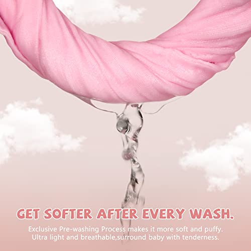 MUKIN Baby Washcloths - Soft Face Towels for Newborns (Pink)