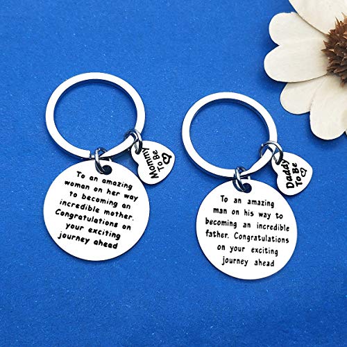 Baby Announcement Keychain Set: Perfect gift for expecting parents!