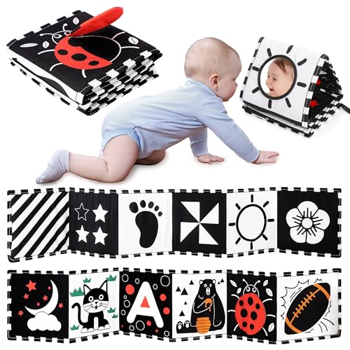 Black and White Baby Toy Set for Brain Development
