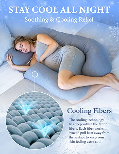 Pharmedoc U-Shape Pregnancy Pillow - Cooling Grey Cover
