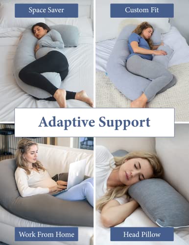 Pharmedoc U-Shape Pregnancy Pillow - Cooling Grey Cover