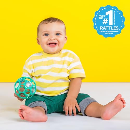 Bright Starts Teal Oball Easy-Grasp Rattle Toy