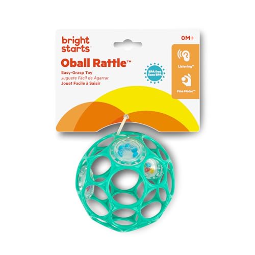 Bright Starts Teal Oball Easy-Grasp Rattle Toy