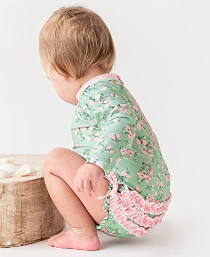 Tea Roses Long Sleeve Rash Guard - 2T