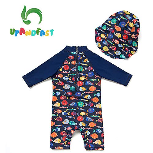 Baby Boy Long Sleeve Swimsuit Rashguard, Colorful Fish