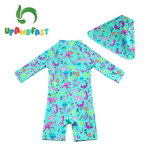 Baby One Piece Zip Sunsuit with Sun Hat