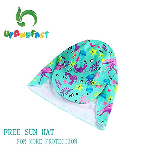 Baby One Piece Zip Sunsuit with Sun Hat