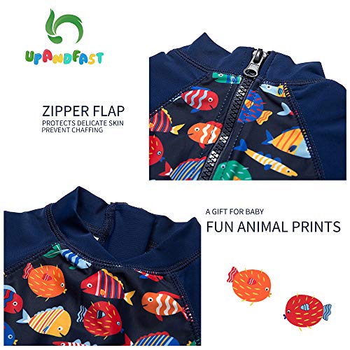 Baby Boy Long Sleeve Swimsuit Rashguard, Colorful Fish