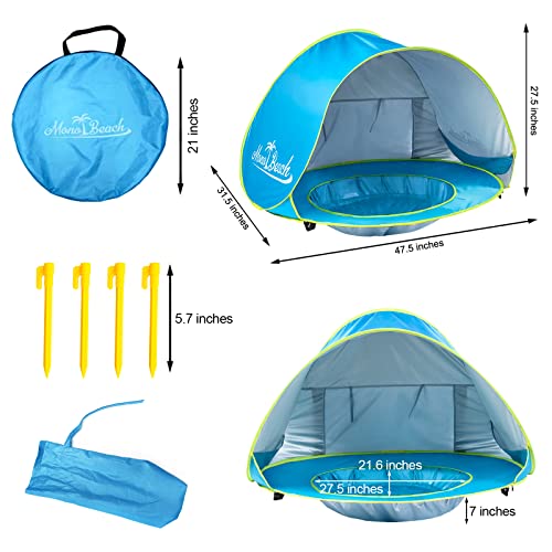 Monobeach Baby Pop Up Beach Tent UV Protection