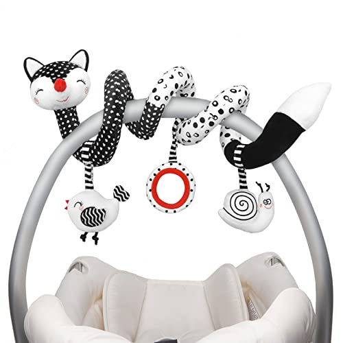 Black White Spiral Plush Baby Toy