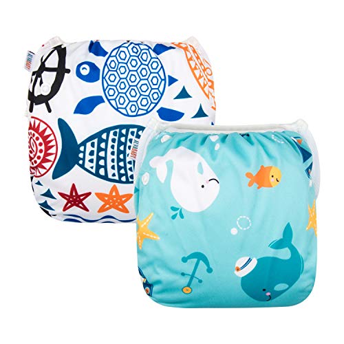 ALVABABY Large Swim Diapers - Reusable & Adjustable